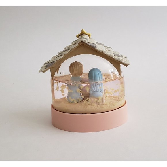 1993 Away In A Manger Waterball Snow Globe Nativity Precious Moments Collection - Picture 3 of 4